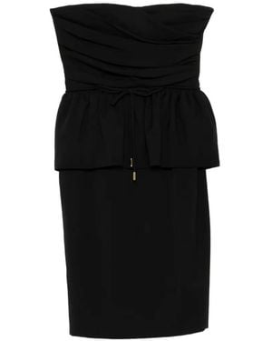 DSquared² Strapless Peplum-Waist Dress - Black