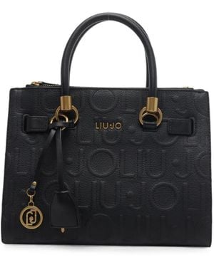 Liu Jo Logo-Embossed Tote Bag - Black