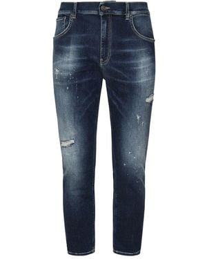 デニム・ジーパン DONDUP ICON - Five pocket denim trousers Dondup Icon - Five Pocket Denim Trousers in Grey for Men