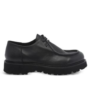 Pawelk's Lace-Up Leather Derby Shoes - Black