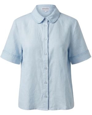 ORSINA Embroidered Short-Sleeved Shirt - Blue