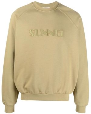 Sunnei Felpa Girocollo Con Ricamo - Neutro