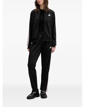 adidas Side-Stripe Tracksuit Set - Black