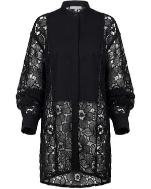 Valentino Garavani Lace-Construction Shirt - Black