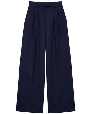 Anine Bing Pleated Palazzo Pants - Blue