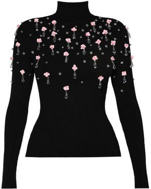 ANOUKI Top con cuello alto y aplique de cristal - Negro