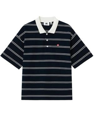 Chocoolate Striped Cotton Polo Top - Blue