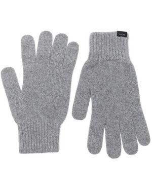 Paul Smith Ribbed-Trim Gloves - Gray