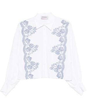 ERMANNO FIRENZE Floral-Lace Shirt - White