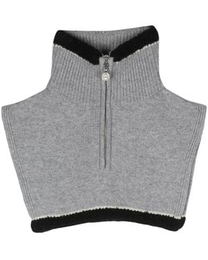 Barrie Cashmere Zip-Up Collar - Gray
