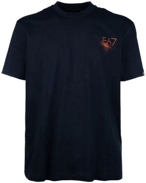 EA7 Logo-Print T-Shirt - Blue