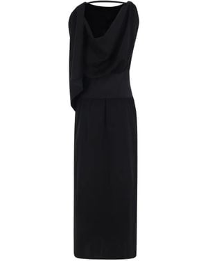 CFCL Ac Milan Draped Maxi Dress - Black
