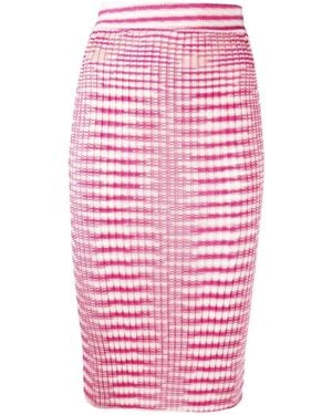 Missoni Striped Rib-Knit Skirt - Pink