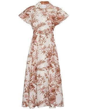 Cara Cara Sawyer Floral-Print Midi Dress - Pink