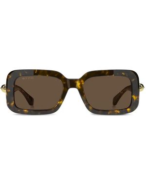 Etro Tortoiseshell-Effect Rectangle-Frame Sunglasses - Brown