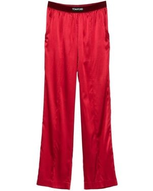 Tom Ford Pantalones con parche del logo - Rojo