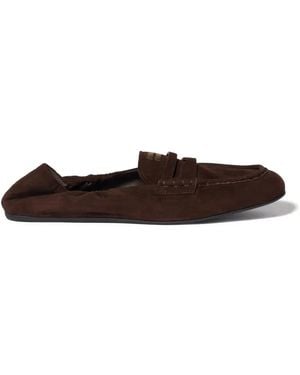 Miu Miu Ruches Suede Loafers - White