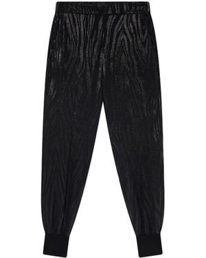 Stella McCartney Wood-Grain Effect Tapered Trousers - Black