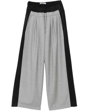 Lutz Huelle Pleated Wide-Leg Trousers - Grey