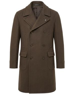 Tagliatore Double-Breasted Wool Coat - Brown