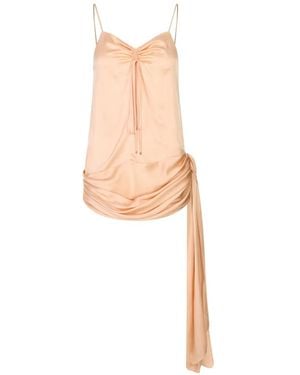 Chloé Ruched Draped Sleeveless Blouse - White
