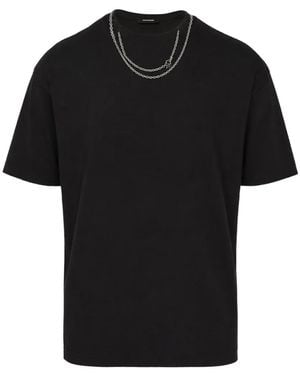 we11done T-Shirt À Détail De Chaîne - Black