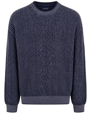 Paul & Shark Gerippter Pullover - Blau