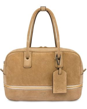 Moschino Logo-Debossed Tote Bag - Natural