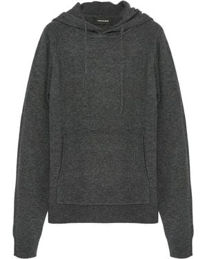 Yves Salomon Knit Hoodie - Grey