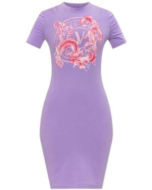 Versace Jeans Couture Graphic T-Shirt Dress - Purple