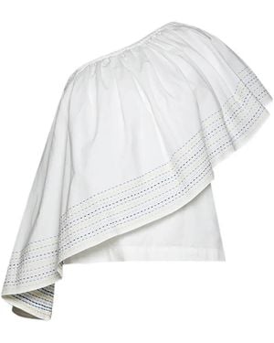 Rosie Assoulin Haut Brodé À Une Épaule - White