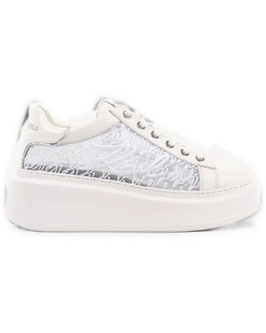 KARL LAGERFELD Logo-Embroidered Mesh Sneakers - White