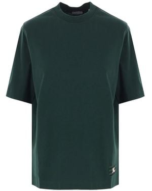 Burberry Equestrian-Knight Patch T-Shirt - Green