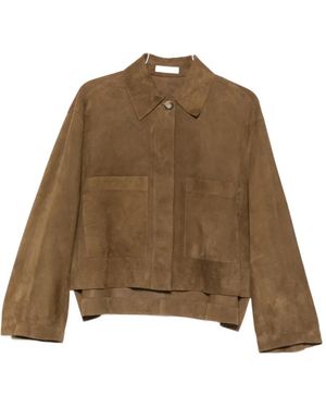 JOSEPH Suede Boxy Jacket - Brown
