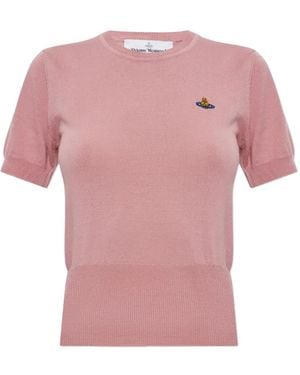 Vivienne Westwood Jersey Bea Con Bordado De Orbe - Rosa