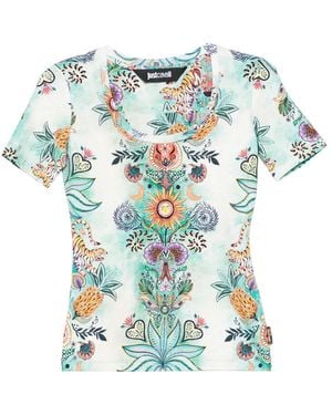 Just Cavalli Printed T-Shirt - Blue