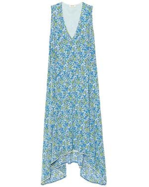 Zadig & Voltaire Rerol Floral-Print Asymmetric Dress - Blue