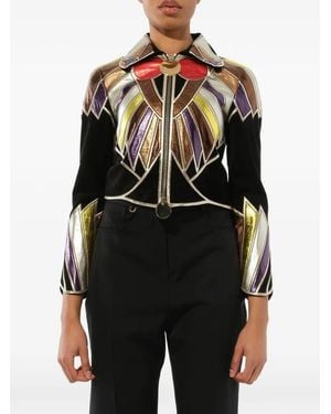 Givenchy Suede Embroidered Patchwork Jacket - Black