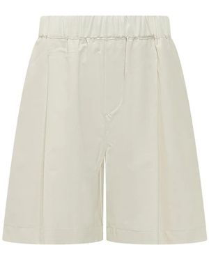 A PAPER KID Pleated Bermuda Shorts - White
