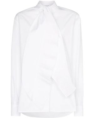 Givenchy Scarf-Neck Poplin Blouse - White