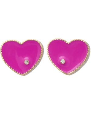 Yvonne Léon 9Kt And Enamel Stud Earrings - Pink
