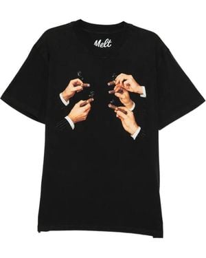 Melt T-Shirt En Coton À Col Rond - Black