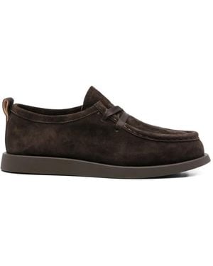 SERGIO MORETTI FIRENZE Suede Apron-Toe Derby Shoes - Black