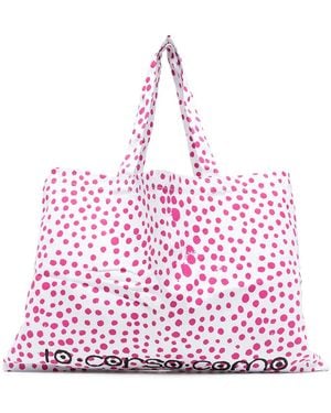 10 Corso Como Polka Dot Logo-Print Tote Bag - Pink
