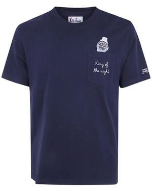 MC2 Saint Barth Camiseta Austin Con Bolsillo En El Pecho Y Bordado - Azul