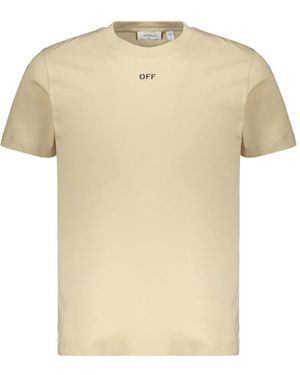 Off-White c/o Virgil Abloh Arrows Logo-Print T-Shirt - Natural