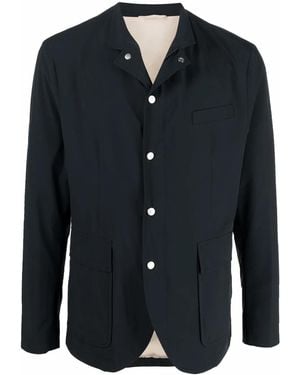 Eleventy Single-Breasted Long-Sleeve Jacket - Blue