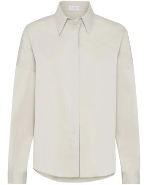 Brunello Cucinelli Blouse Verfraaid Met Kralen - Wit