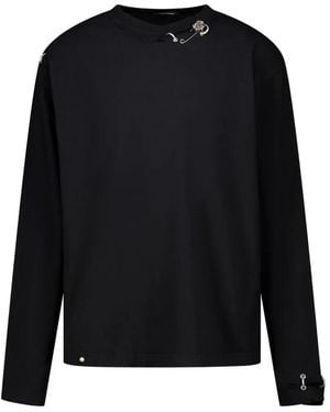 we11done Piercing-detail longsleeve T-shirt - Schwarz