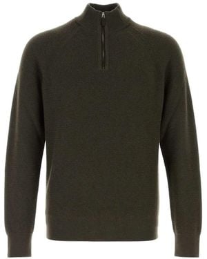 ZEGNA Quarter-Zip Cashmere Jumper - Green